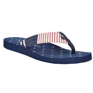 🆕 Tommy Hilfiger Women’s Patriotic American Flag Beach Pool Slide Flip Flops